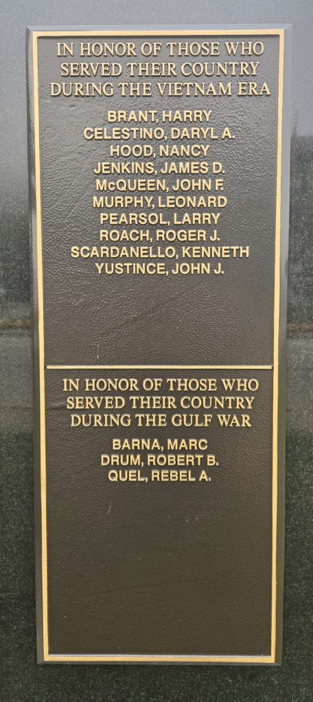 WEST ELIZABETH HONOR ROLL WAR VETERANS MEMORIAL PLAQUE E