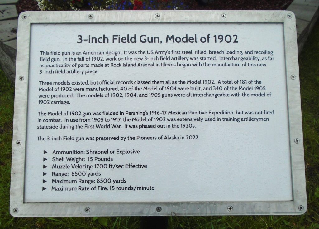 3-INCH FIELD GUN, MODEL OF 1902 MEMORIAL PLAQUE