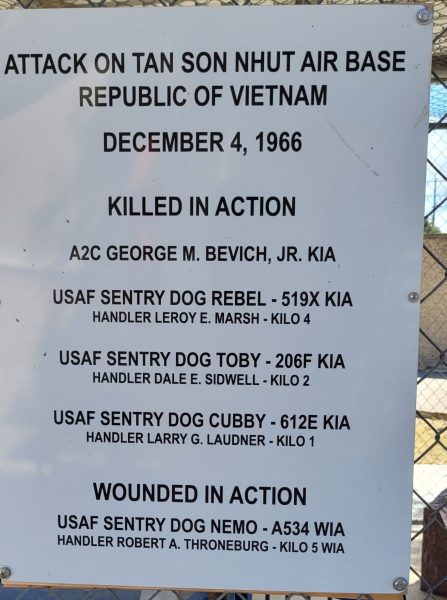 HERO SENTRY DOG: NEMO A534 WAR MEMORIAL PLAQUE C