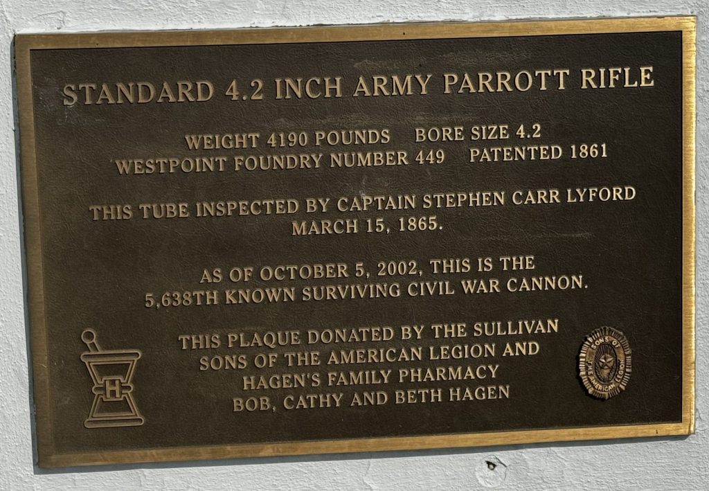 STANDARD 4.2 INCH ARMY PARROT RIFLE MEMORIAL PLAQUE