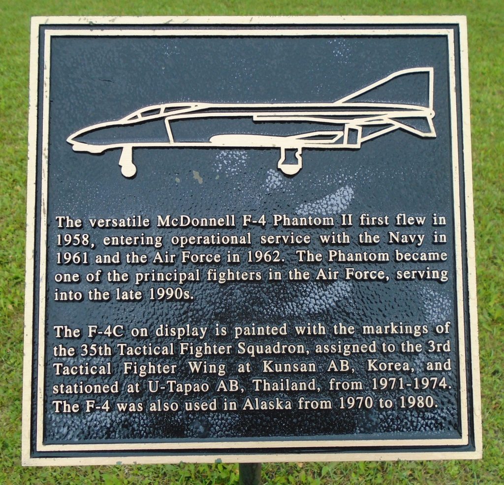 MCDONNELL F-4 PHANTOM II MEMORIAL AIRCRAFT PLAQUE