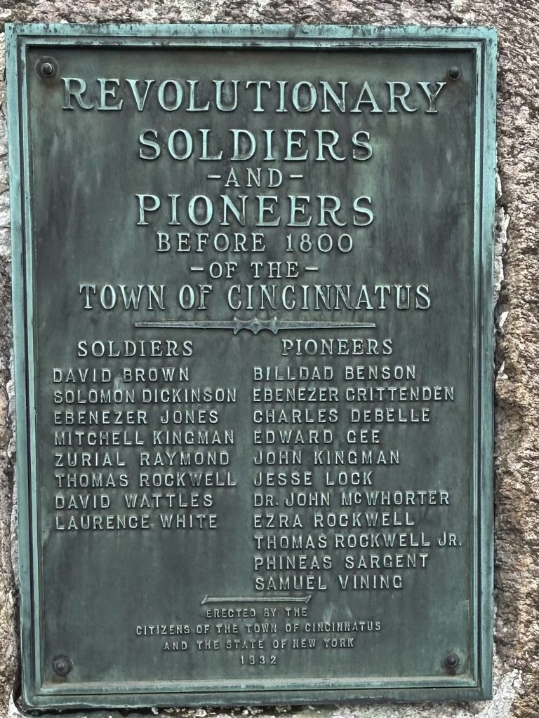 REVOLUTIONARY SOLDIERS AND PIONEERS BEFORE 1800 MEMORIAL PLAQUE
