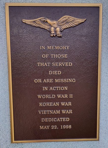 FORT RECOVERY WAR VETERANS MEMORIAL ARCH PLAQUE A