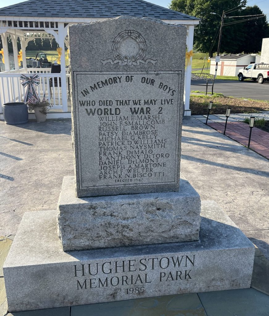 HUGHESTOWN WORLD WAR 2 HONOR ROLL MEMORIAL