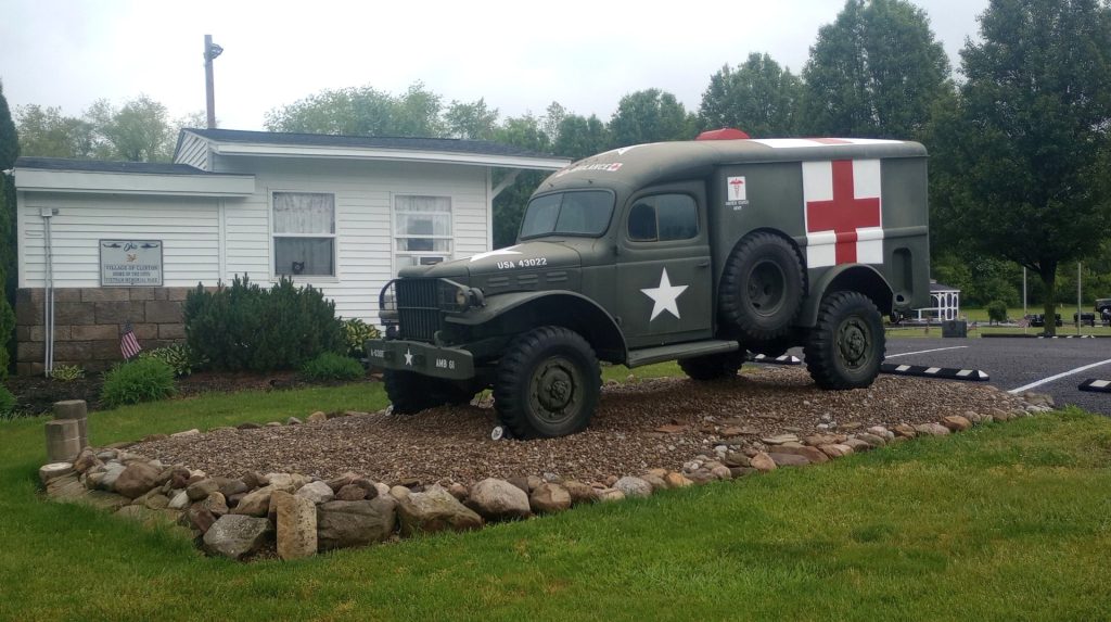 THIS 1946 ARMY AMBULANCE WAR MEMORIAL VEHICLE