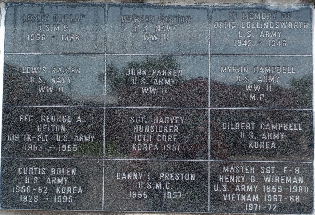 ALGER-MARION TOWNSHIP VETERANS MEMORIAL WALL SECTION J