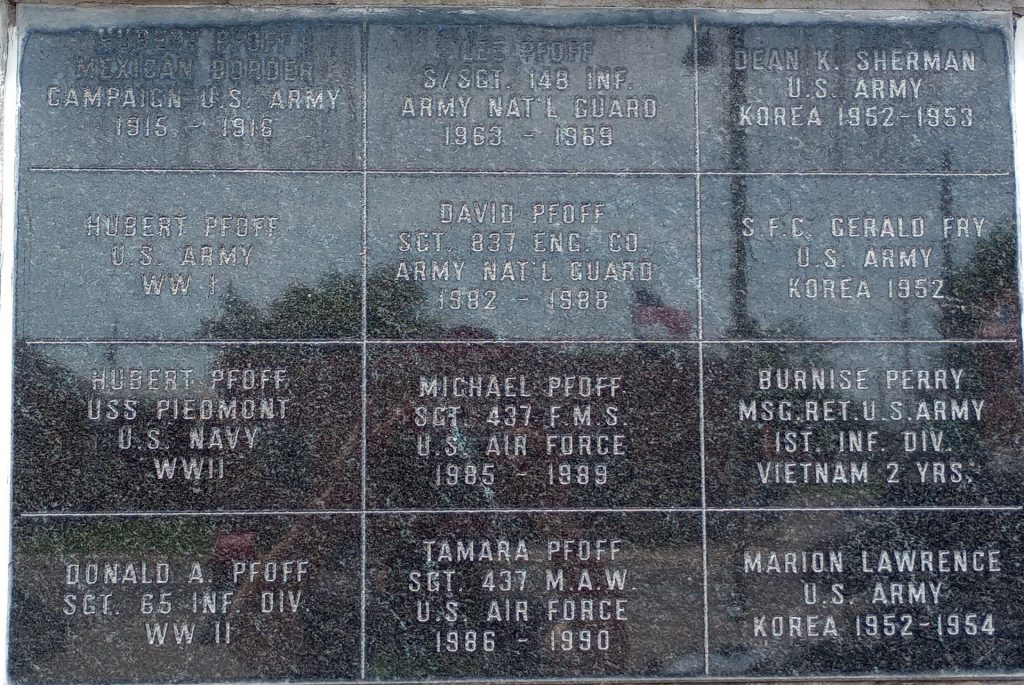 ALGER-MARION TOWNSHIP VETERANS MEMORIAL WALL SECTION M