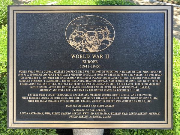 NEWHALL WORLD WAR II EUROPE MEMORIAL PLAQUE