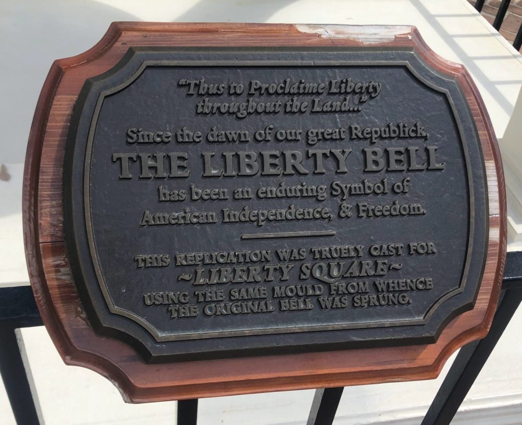 THE LIBERTY BELL MEMORIAL PLAQUE