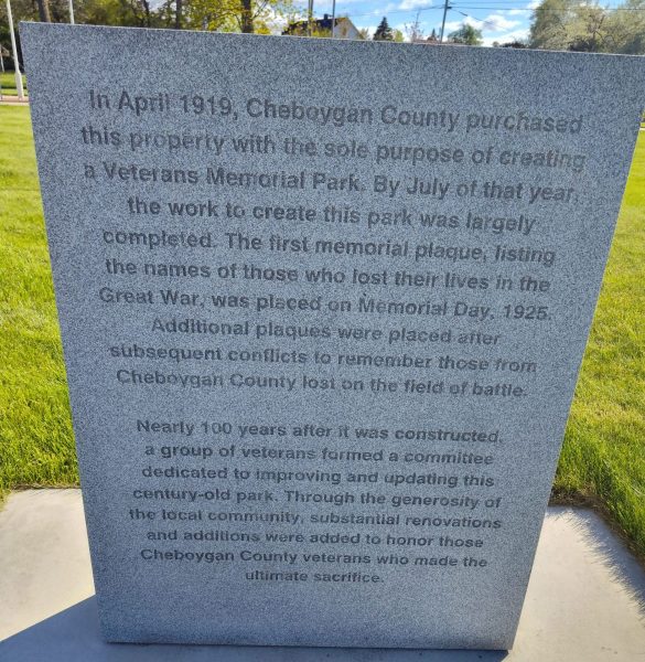 CHEBOYGAN COUNTY VETERANS MEMORIAL PARK STONE A