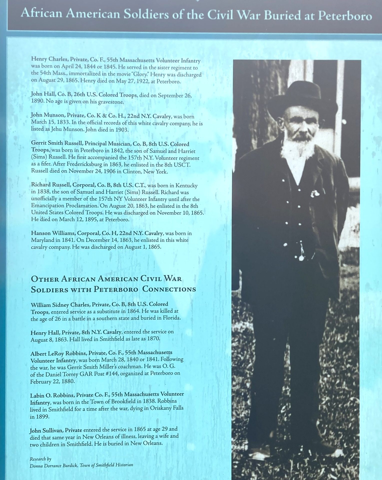 AFRICAN AMERICAN SOLDIERS OF THE CIVIL WAR BURIED AT PETERBORO MEMORIAL ...