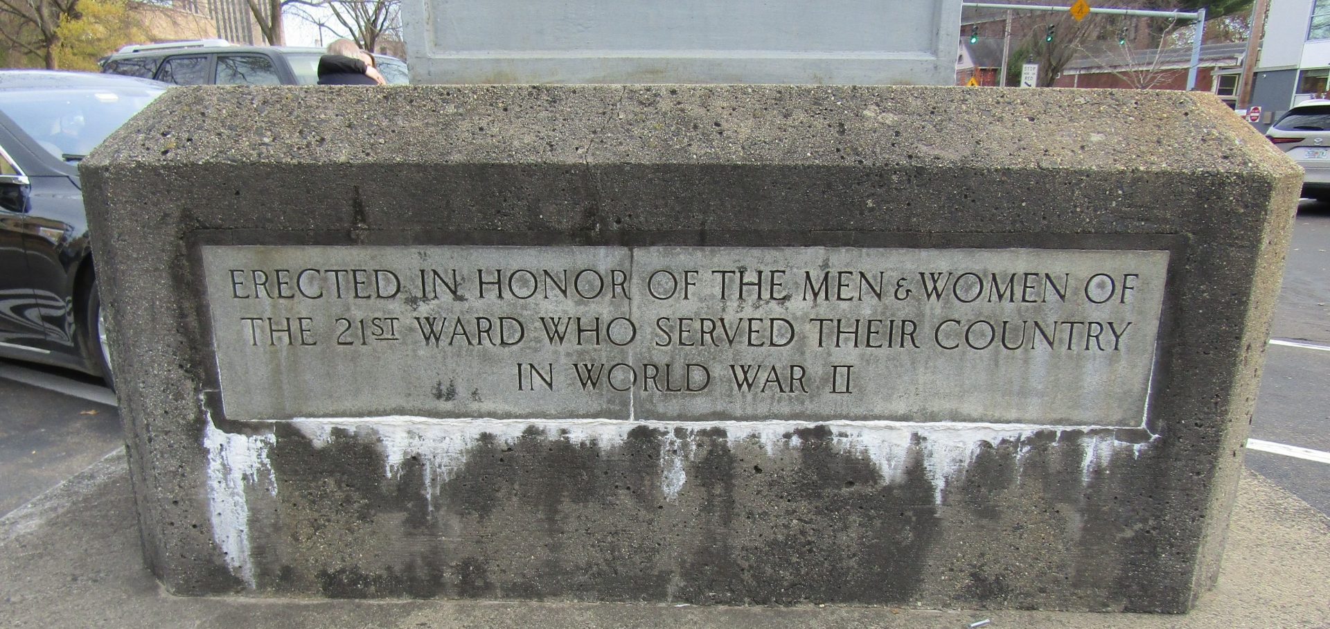 21ST WARD WORLD WAR II MEMORIAL FLAGPOLE STONE - National War Memorial ...