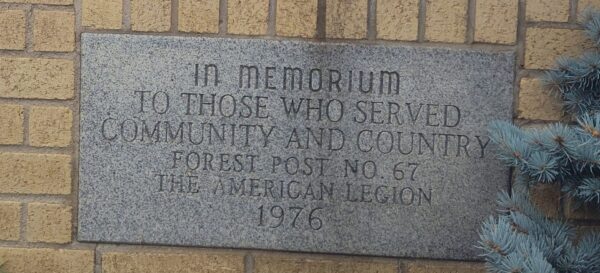 AMERICAN LEGION POST NO. 67 VETERANS MEMORIAL FLAGPOLE STONE
